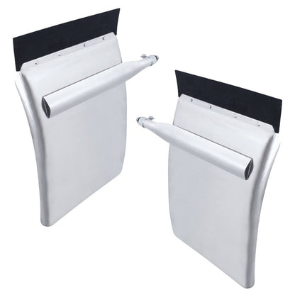 United Pacific 430 Stainless Steel 24" x 34" Quarter Fender Set with Triangle Mount Bracket