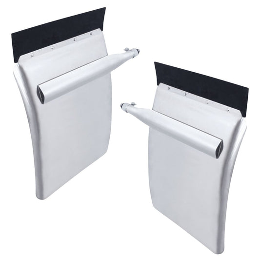 United Pacific 430 Stainless Steel 24" x 34" Quarter Fender Set with Triangle Mount Bracket