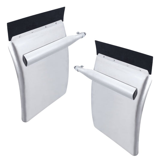 United Pacific 430 Stainless Steel 24" x 31" Quarter Fender Set with Triangle Mount Bracket