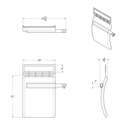 United Pacific 430 Stainless Steel 24" x 31" Quarter Fender Set with Triangle Mount Bracket