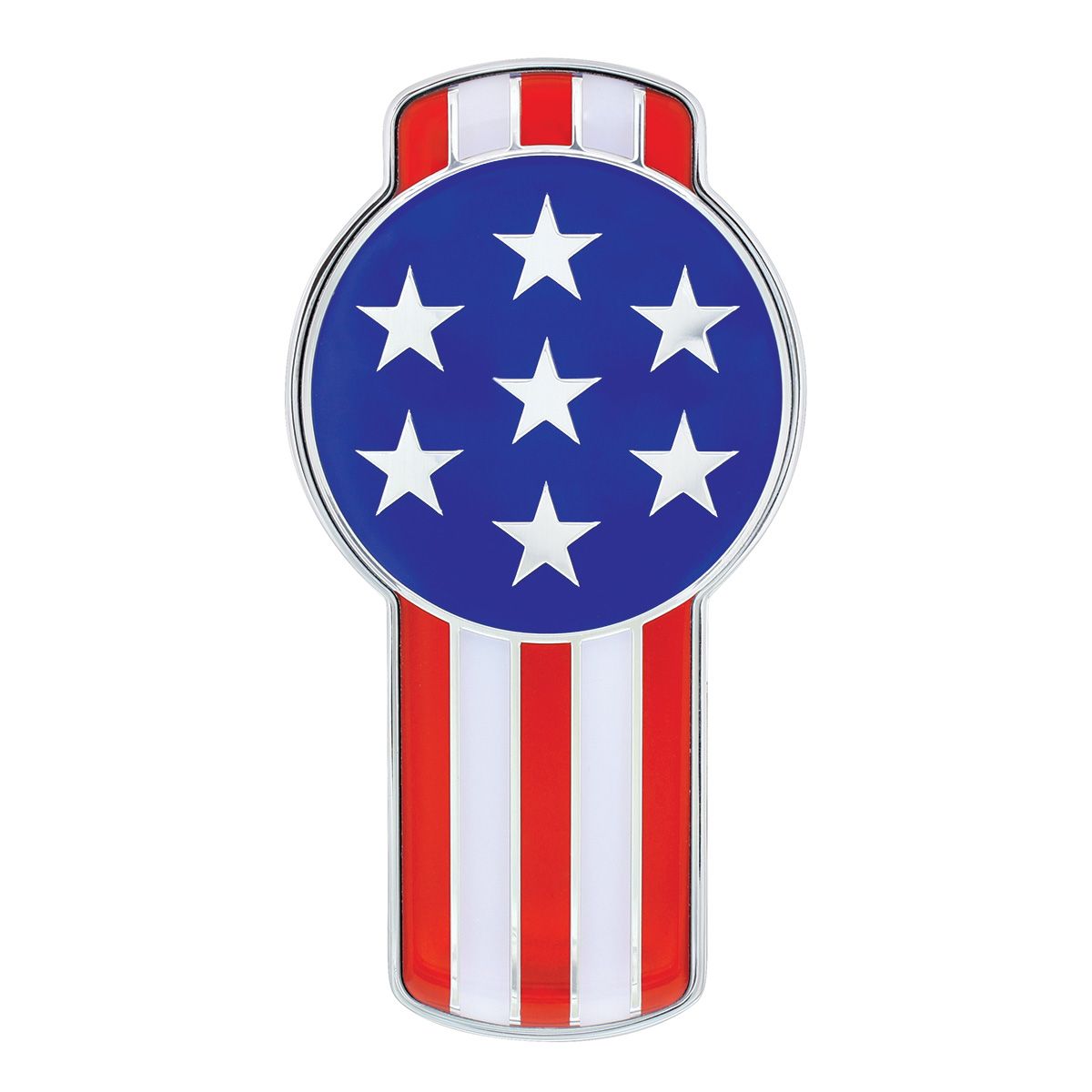Kenworth Logo Shape Chrome Die Cast USA Flag Emblem for Kenworth T680 and T880