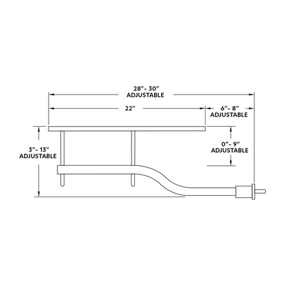 United Pacific 29" 430 Stainless Steel Universal Standard Duty Half Tandem Fender Mounting Arm Kit