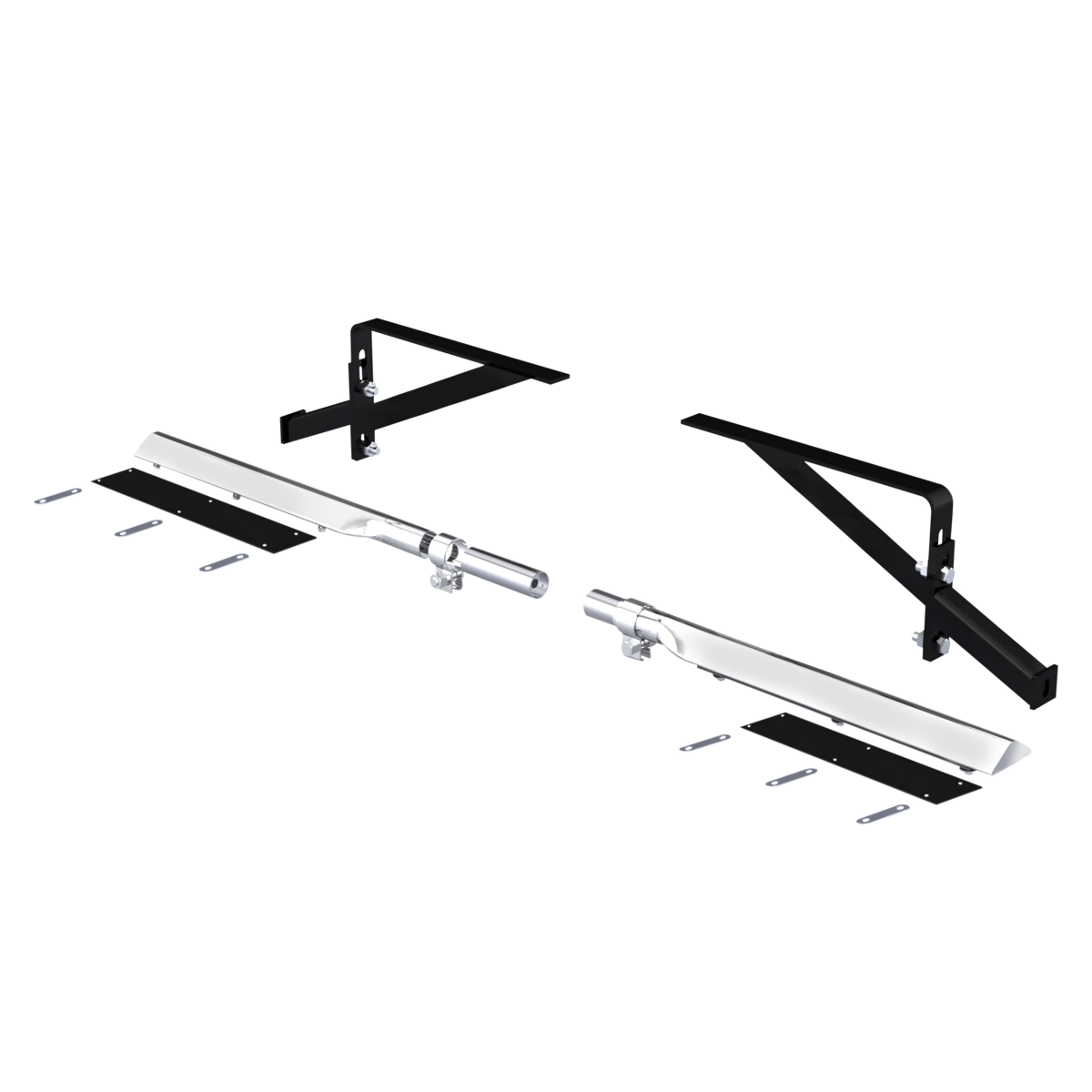 United Pacific 29" 430 Stainless Steel Universal Heavy Duty Half Tandem Fender Mounting Arm Kit