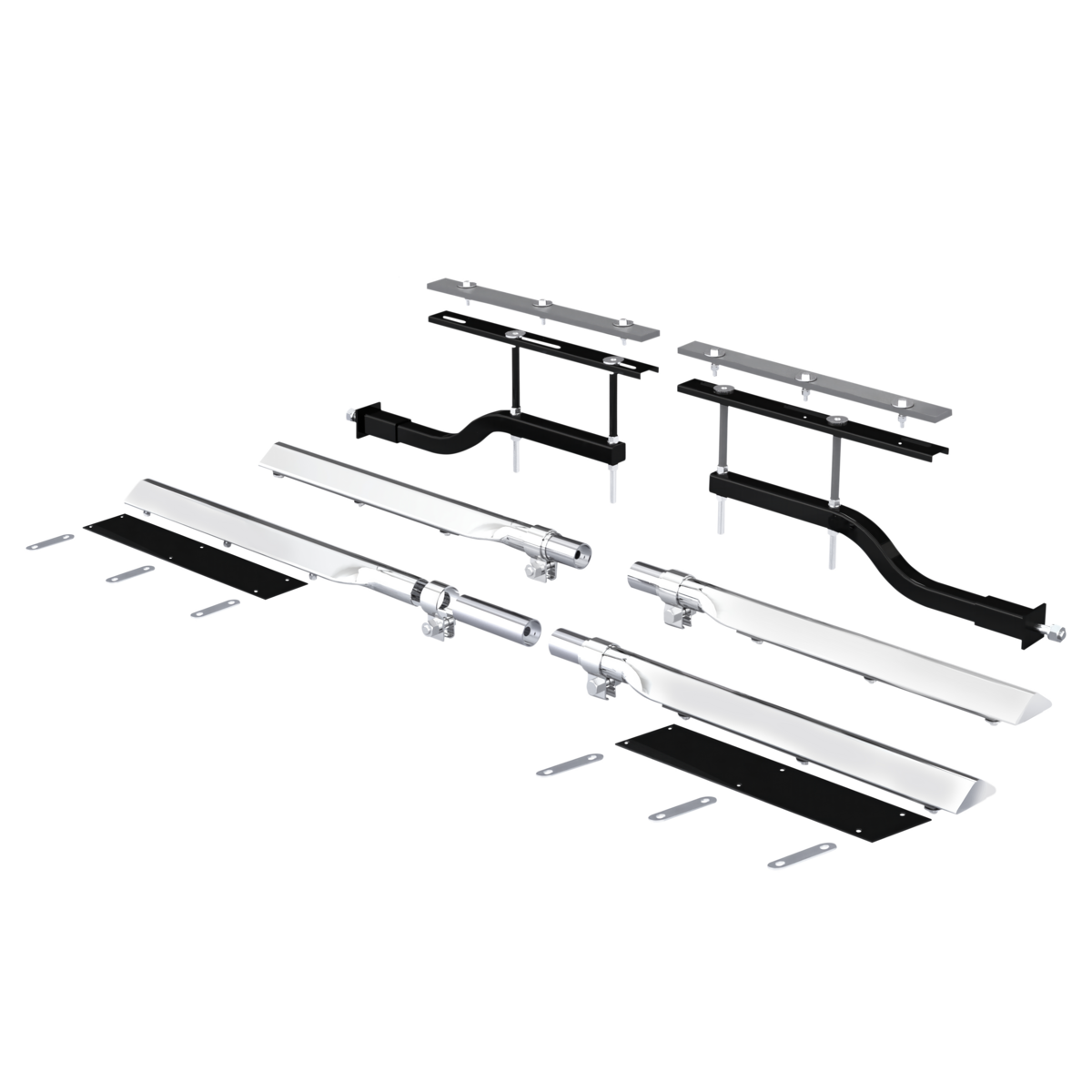 United Pacific 29" 430 Stainless Steel Universal Standard Duty Full Tandem Fender Mounting Arm Kit
