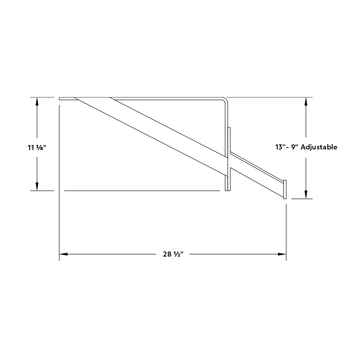 United Pacific 29" 430 Stainless Steel Universal Heavy Duty Full Tandem Fender Mounting Arm Kit