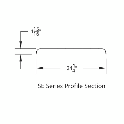 United Pacific 430 Stainless Steel Stamped Edge Smooth 60" Half Fender