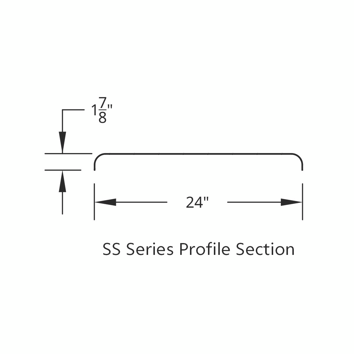United Pacific 430 Stainless Steel Roll Formed Edge Smooth 60" Half Fender