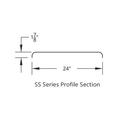 United Pacific 430 Stainless Steel Roll Formed Edge Smooth 60" Half Fender