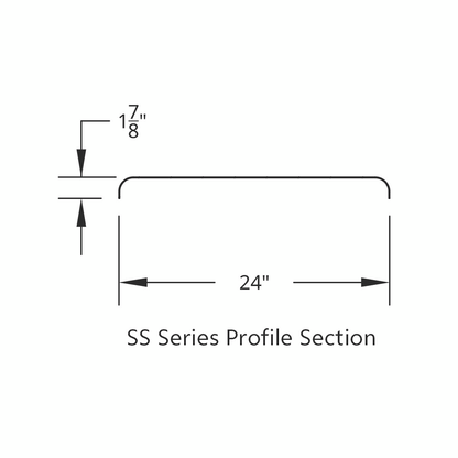 United Pacific 430 Stainless Steel Roll Formed Edge Smooth 66" Half Fender