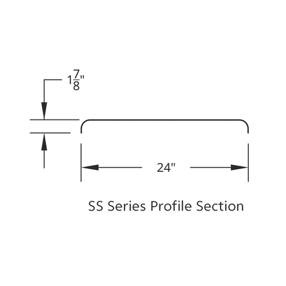 United Pacific 430 Stainless Steel Roll Formed Edge Smooth 80" Half Fender