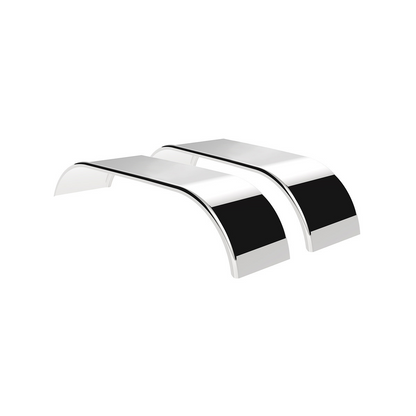 United Pacific 430 Stainless Steel Roll Formed Edge Smooth 120" Full Fender with 54" Fender Spread