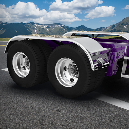 United Pacific 430 Stainless Steel Roll Formed Edge Smooth 120" Full Fender with 54" Fender Spread