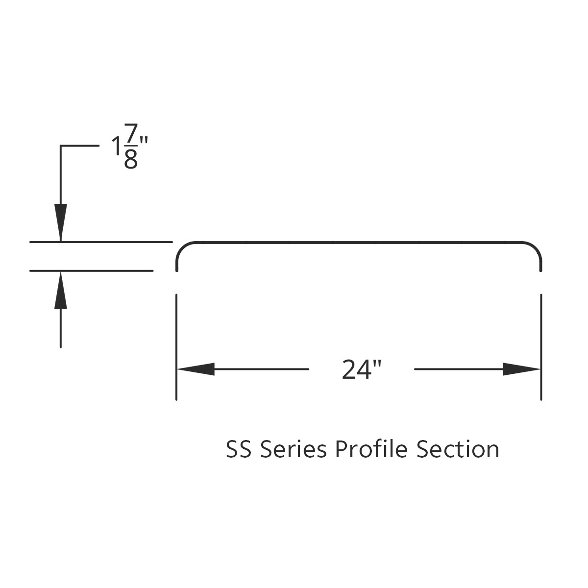 United Pacific 430 Stainless Steel Roll Formed Edge Smooth 120" Full Fender with 60" Fender Spread