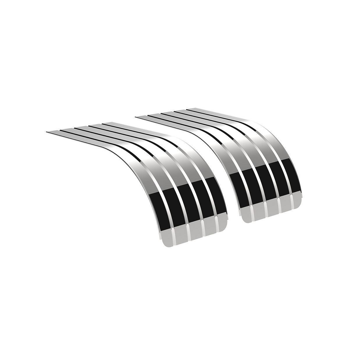 United Pacific 430 Stainless Steel Ribbed 60" Half Fender with 21 5/16" Drop