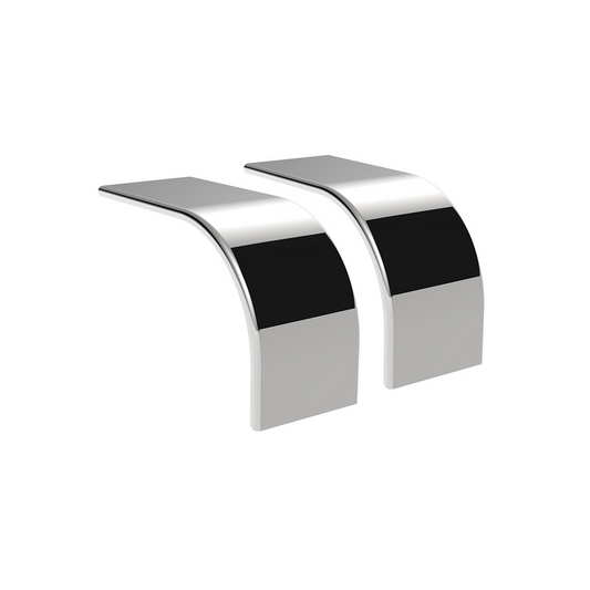 United Pacific 430 Stainless Steel Roll Formed Edge Smooth 80" Long Drop Half Fender