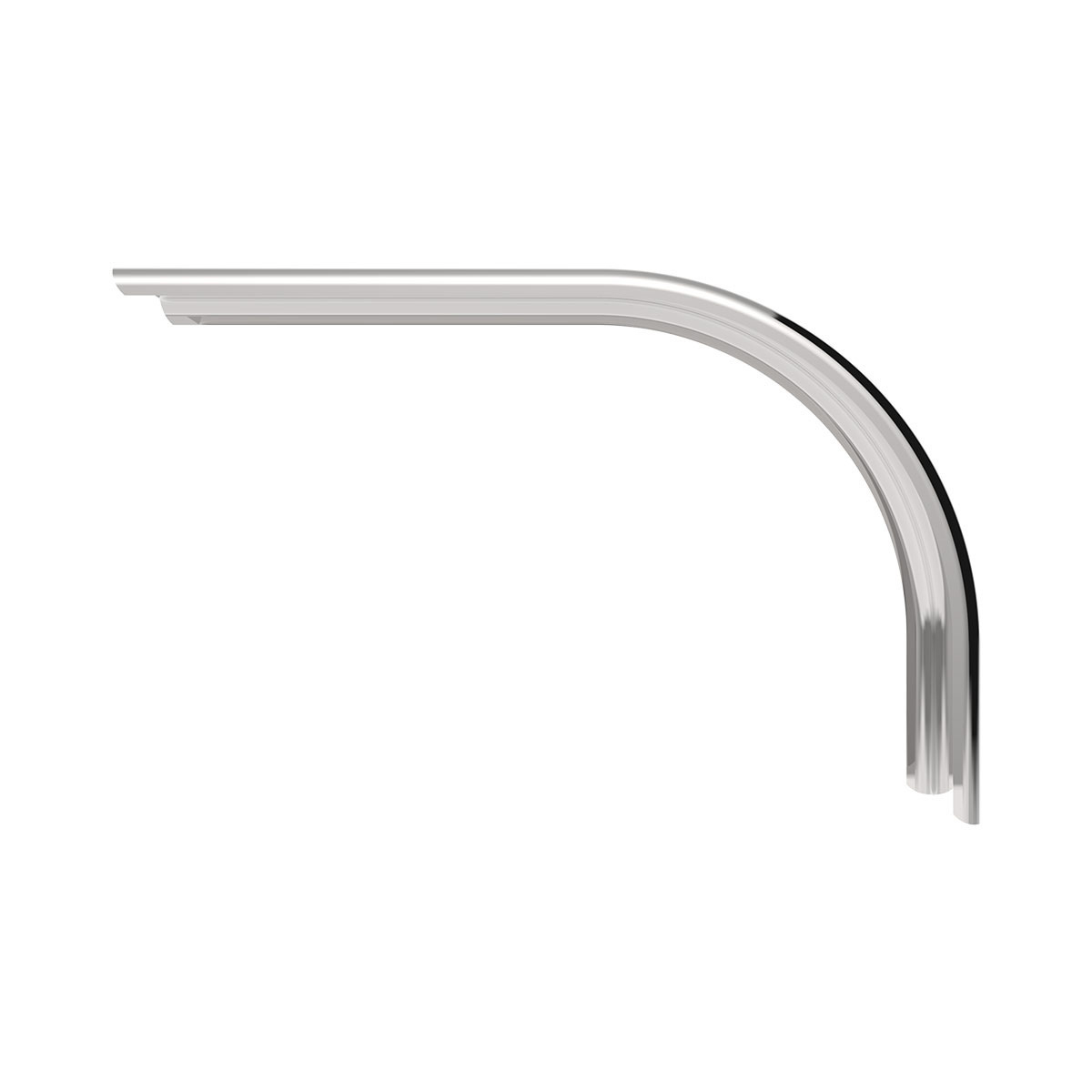United Pacific 430 Stainless Steel Roll Formed Edge Smooth 80" Long Drop Half Fender