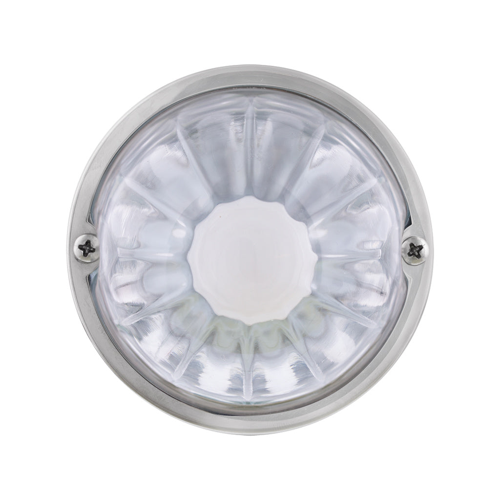 Clear Glass Lens White Dual Function 1157 LED Bulb Watermelon Flush Mount Light