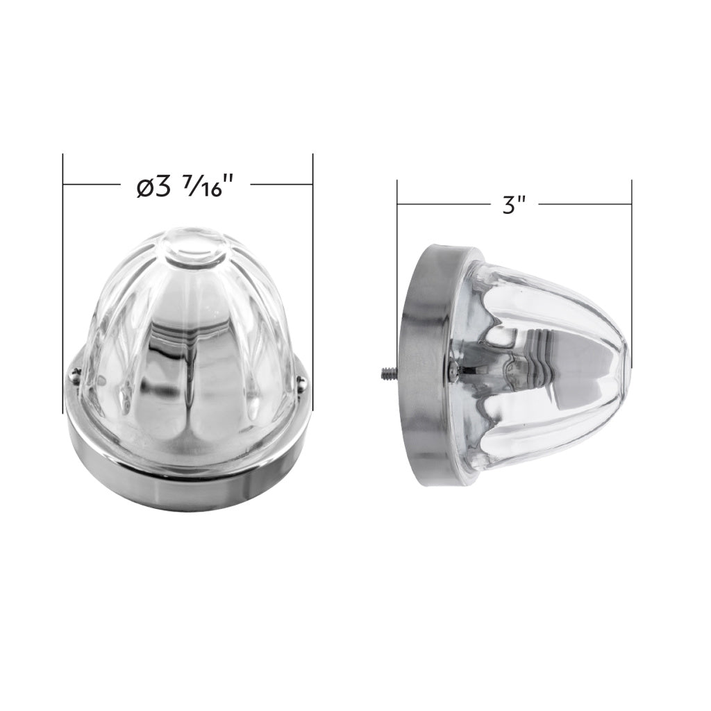 Clear Glass Lens White Dual Function 1157 LED Bulb Watermelon Flush Mount Light