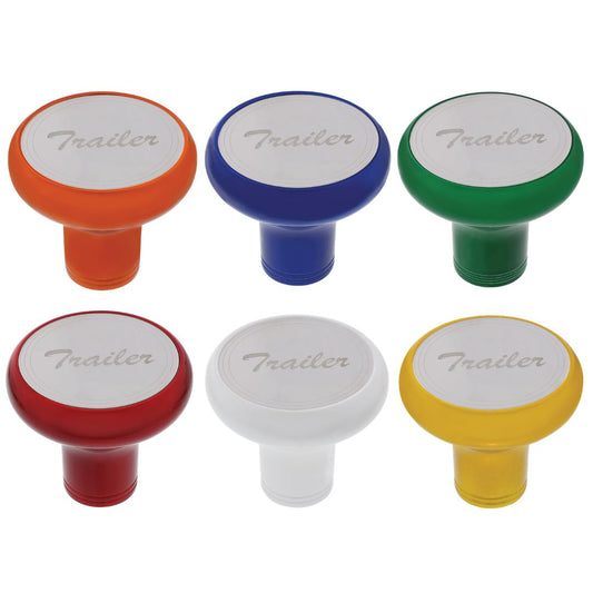 Deluxe Aluminum Screw-On Air Valve Knob with Stainless Trailer Plaque