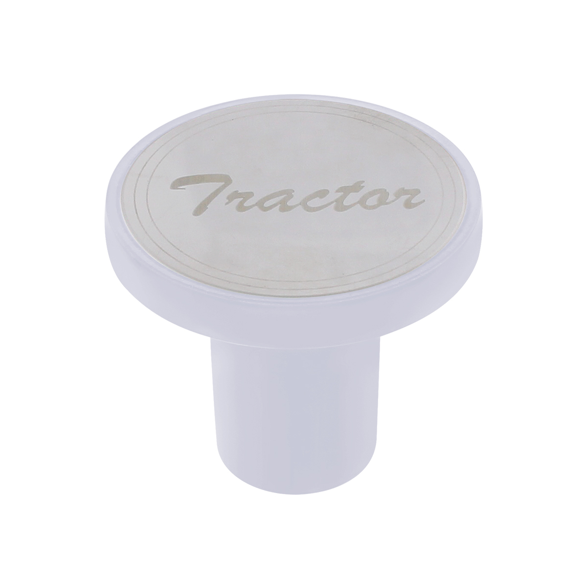 Aluminum Screw-On Air Valve Knob with Stainless Tractor Plaque