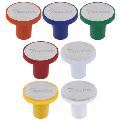 Aluminum Screw-On Air Valve Knob with Stainless Tractor Plaque