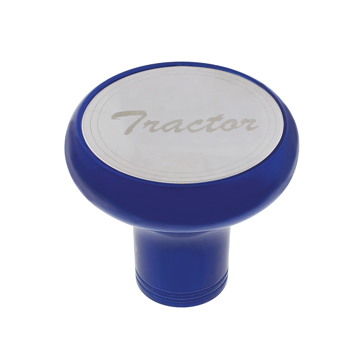 Deluxe Aluminum Screw-On Air Valve Knob with Stainless Tractor Plaque