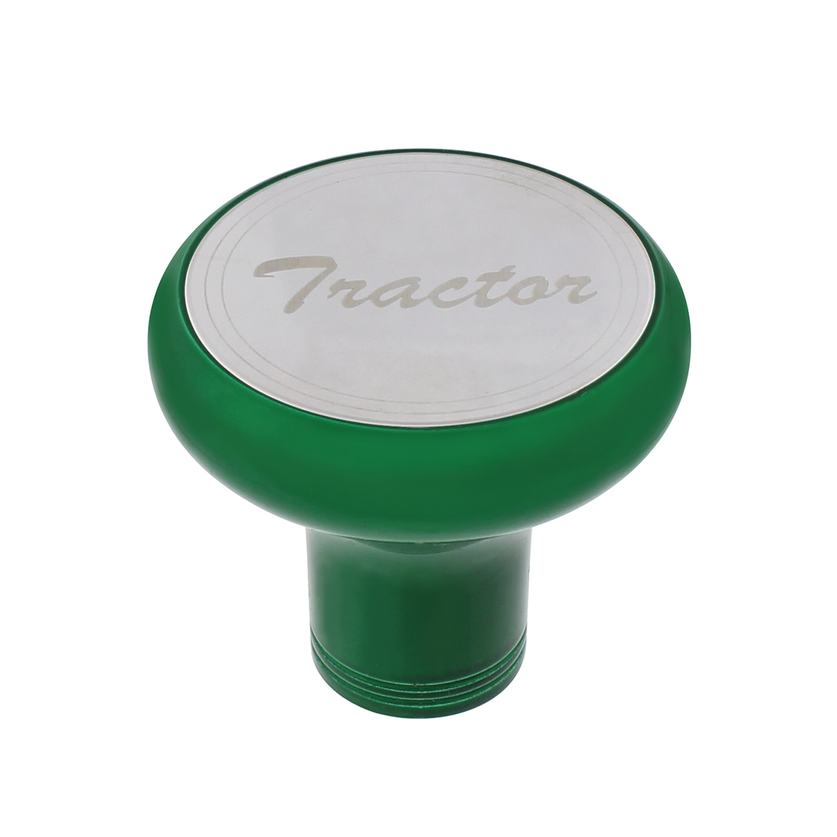 Deluxe Aluminum Screw-On Air Valve Knob with Stainless Tractor Plaque