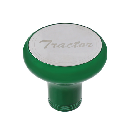 Deluxe Aluminum Screw-On Air Valve Knob with Stainless Tractor Plaque