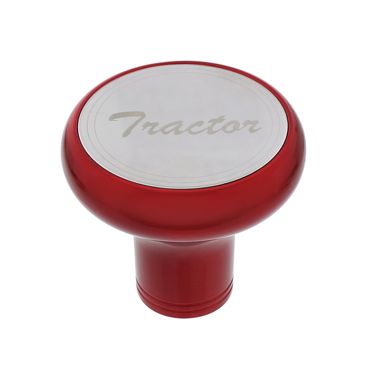 Deluxe Aluminum Screw-On Air Valve Knob with Stainless Tractor Plaque