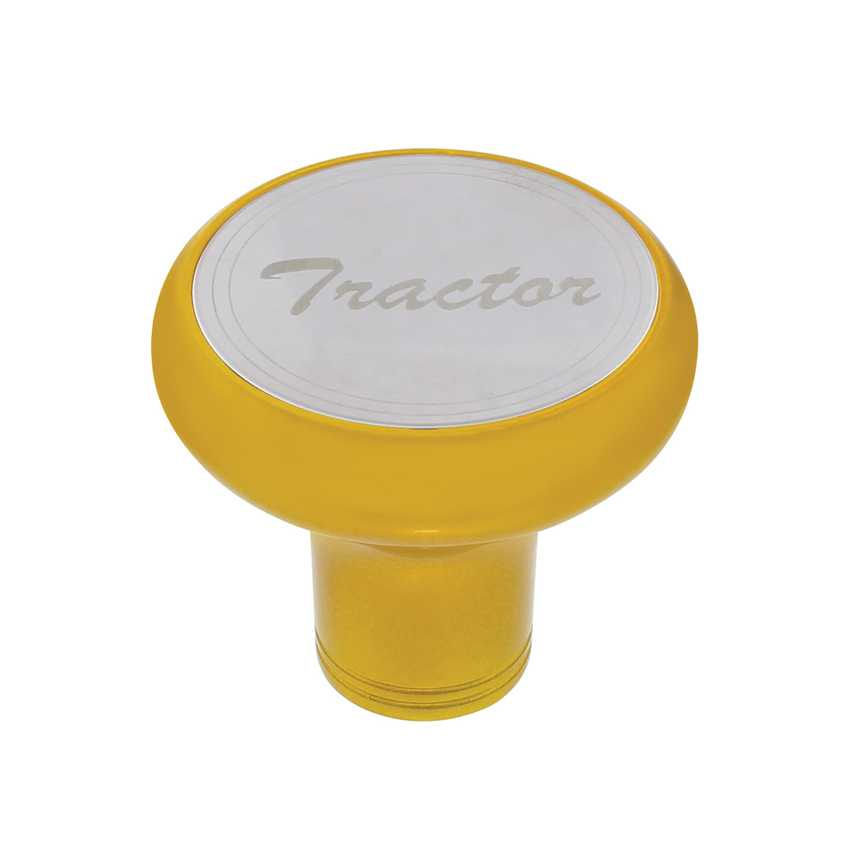 Deluxe Aluminum Screw-On Air Valve Knob with Stainless Tractor Plaque