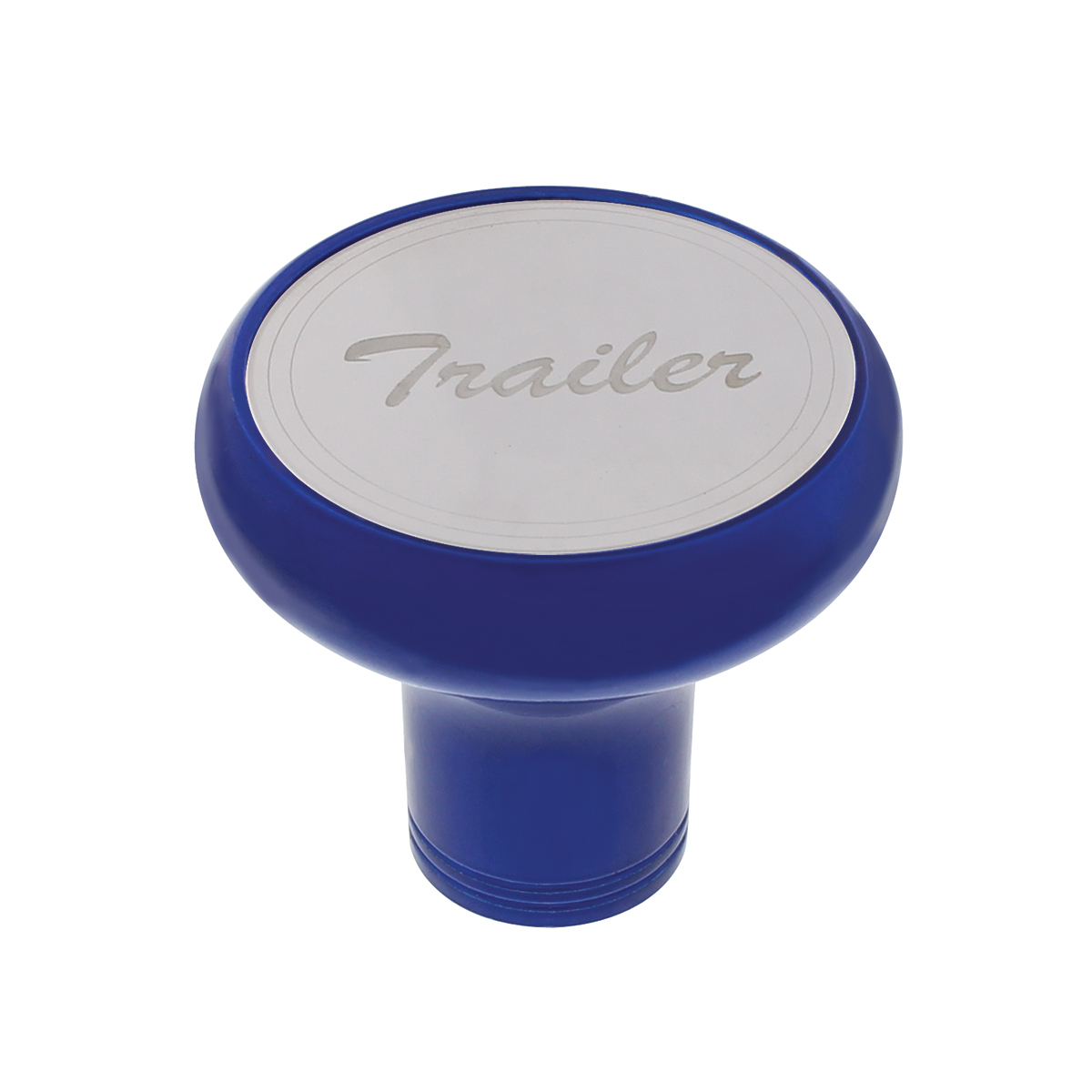 Deluxe Aluminum Screw-On Air Valve Knob with Stainless Trailer Plaque