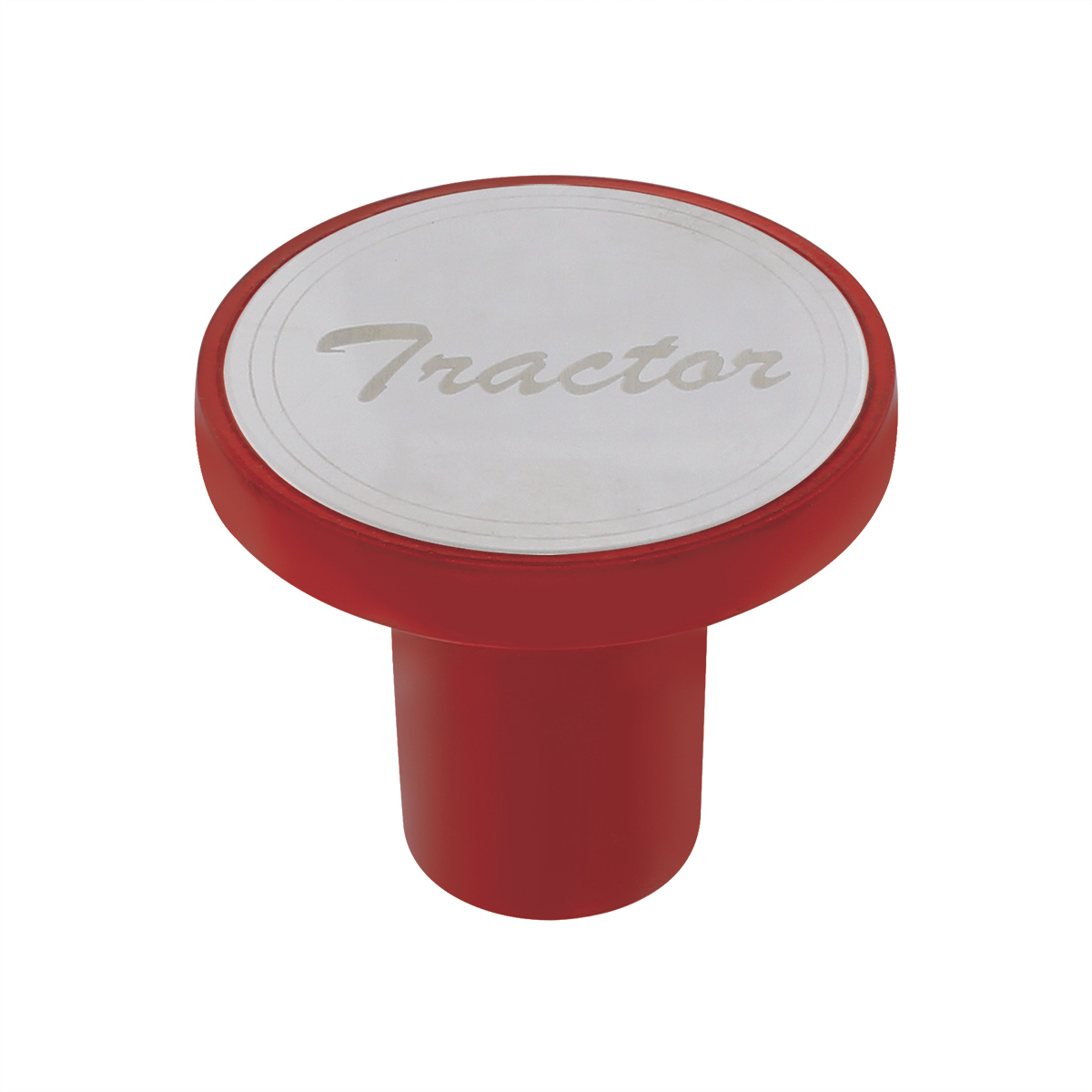 Aluminum Screw-On Air Valve Knob with Stainless Tractor Plaque