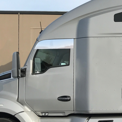 Pair of Kenworth T680, T880 2013 and Newer Stainless Steel 8" Top Chop Window Trim