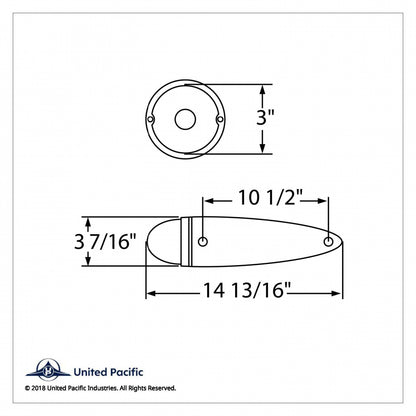 Chrome Die-Cast Cab Light with 1156 White Incandescent Bulb with Glass Watermelon Lens