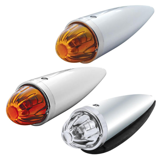 Chrome Die-Cast Cab Light with 1156 White Incandescent Bulb with Glass Watermelon Lens