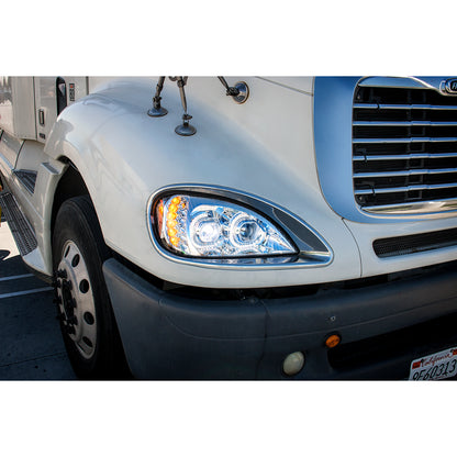 Freightliner Columbia 2001-2020 LED Projection Headlight with 6 LED Turn and 52 LED position light bar