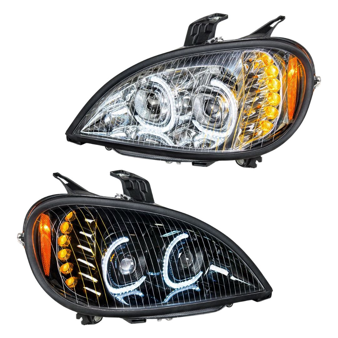 Freightliner Columbia 2001-2020 LED Projection Headlight with 6 LED Turn and 52 LED position light bar