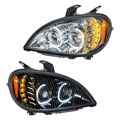 Freightliner Columbia 2001-2020 LED Projection Headlight with 6 LED Turn and 52 LED position light bar