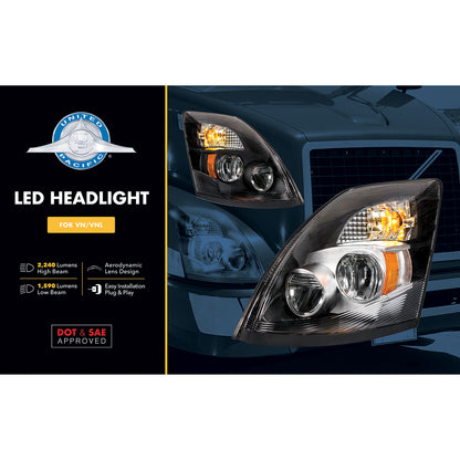 Volvo VN/VNL 2003-2017 High Power LED Headlight with Turn Signal