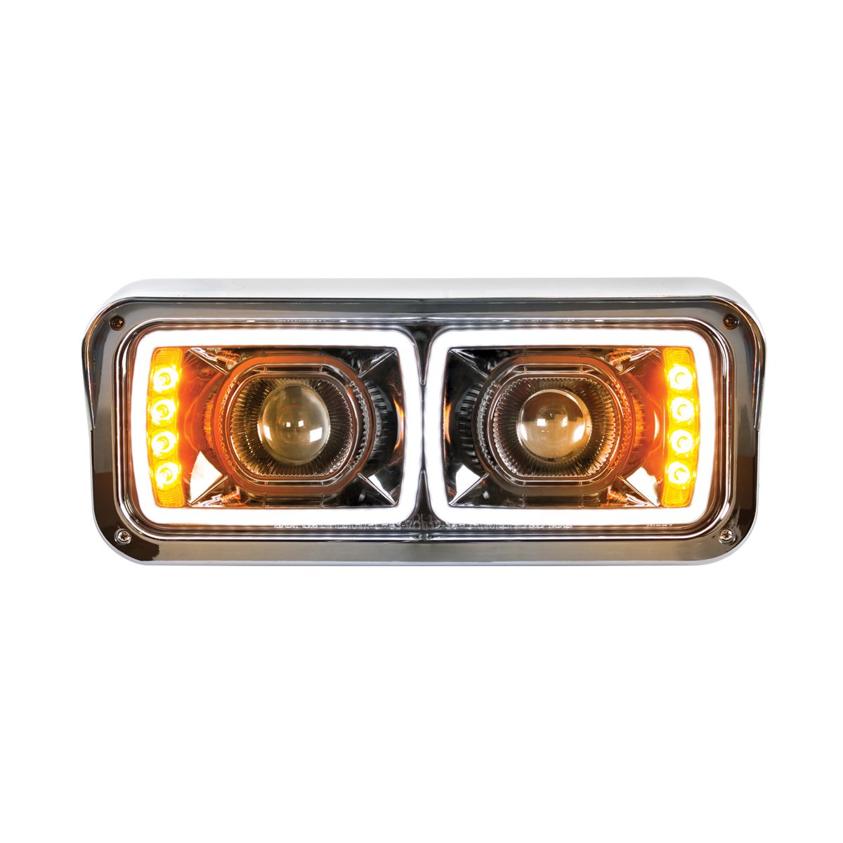 Peterbilt, Kenworth, Freightliner and Western Star LED Projection Headlight with 8 LED Turn and LED Position Light Bar