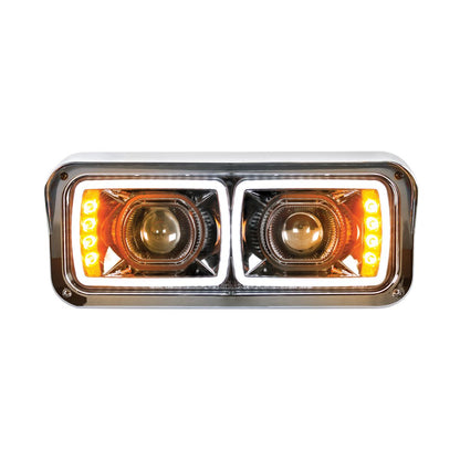 Peterbilt, Kenworth, Freightliner and Western Star LED Projection Headlight with 8 LED Turn and LED Position Light Bar