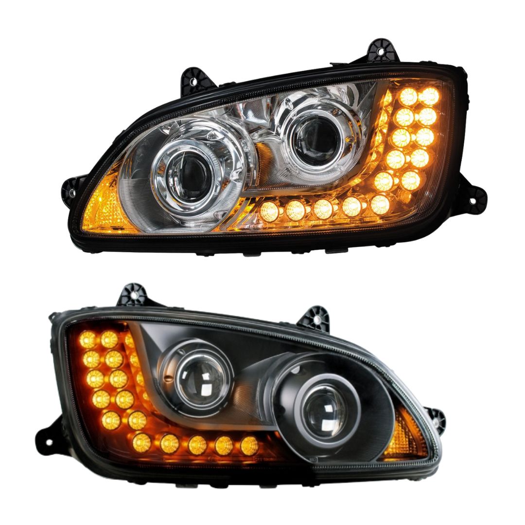 Kenworth T440, T470, T660 Projection Headlight with LED Turn Signal