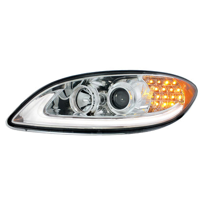 International Prostar Halogen Headlight with 15 LED Turn and LED Position Light Bar