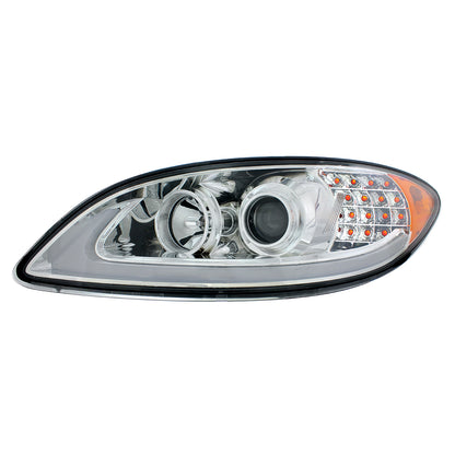 International Prostar Halogen Headlight with 15 LED Turn and LED Position Light Bar