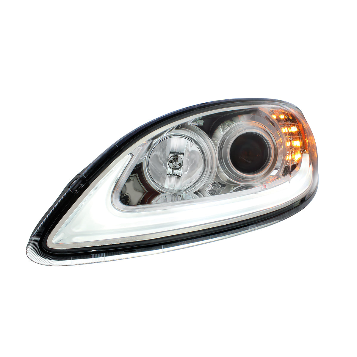 International Prostar Halogen Headlight with 15 LED Turn and LED Position Light Bar