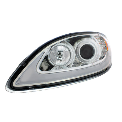 International Prostar Halogen Headlight with 15 LED Turn and LED Position Light Bar