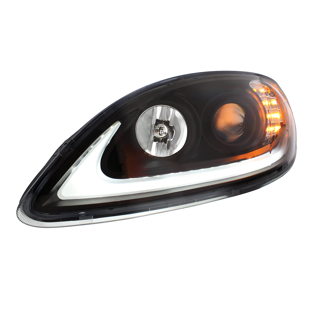 International Prostar Halogen Headlight with 15 LED Turn and LED Position Light Bar