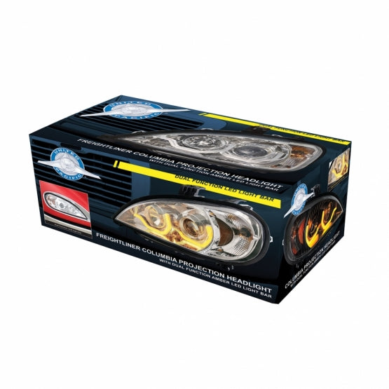 Freightliner Columbia 2001-2020 Projection Headlight with Turn Signal and Dual Function LED Position Light Bars