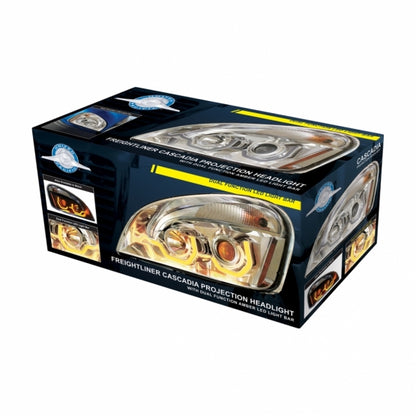 Freightliner Cascadia 2008-2017 Projection Headlight with Dual Function LED Position Light Bars