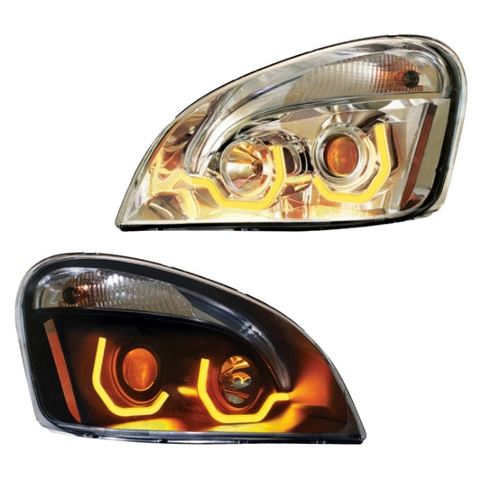 Freightliner Cascadia 2008-2017 Projection Headlight with Dual Function LED Position Light Bars